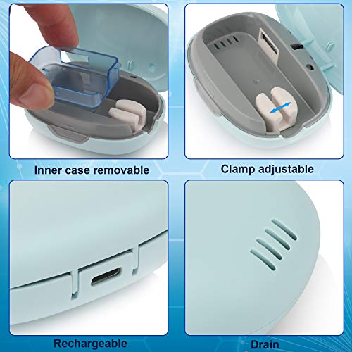 NewWay Mini Toothbrush Cover Rechargeable Travel Toothbrush Case with Holder for Houshold and Traving or Business Trip Blue