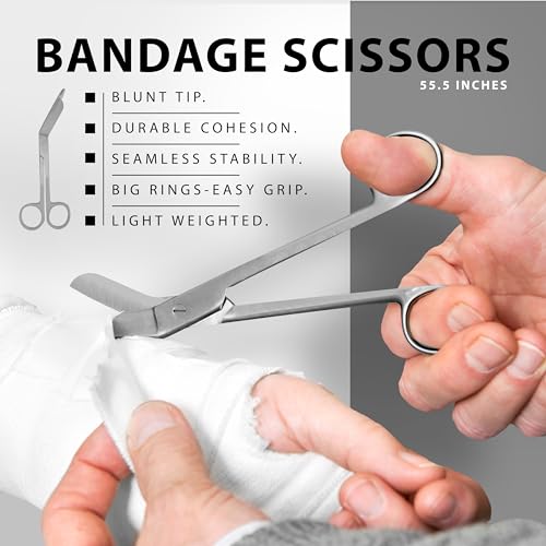 7pc Diagnostic Percussion Set - Comprehensive Kit for Accurate Reflex Testing and Examinations, Includes Tuning Fork, Hammers, Pinwheel, Pupil Gauge Penlight, and EMT Scissors