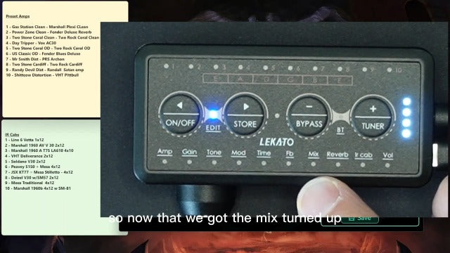 LEKATO Micro Guitar Headphone Amp Bass Guitar Headphone Amplifier with Multi Effects - Amp Models, IR Loading, Tuner, Rechargeable Electric Headphone Amplifier Delay Reverb Chorus Overdrive Portable
