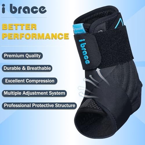 Ankle Brace, Lace Up Adjustable Support, Ankle Stabilizer for Running, Basketball, Injury Recovery, Sprain, Suitable for Men and Women, Black, Single Small