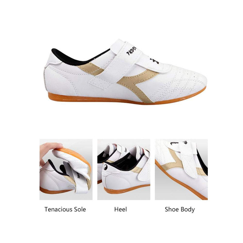 Dilwe Boxing Shoes, PU Leather Soft Sole Taekwondo Shoes for Taichi Gym Exercise(38) - BeesActive Australia