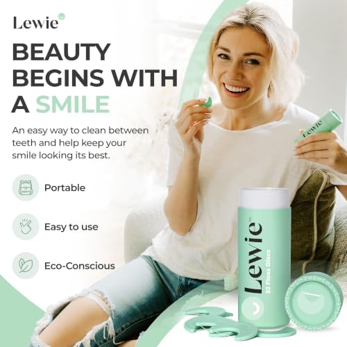 Lewie Dental Floss Discs - Portable Eco-Friendly System - 96ct 96 Count