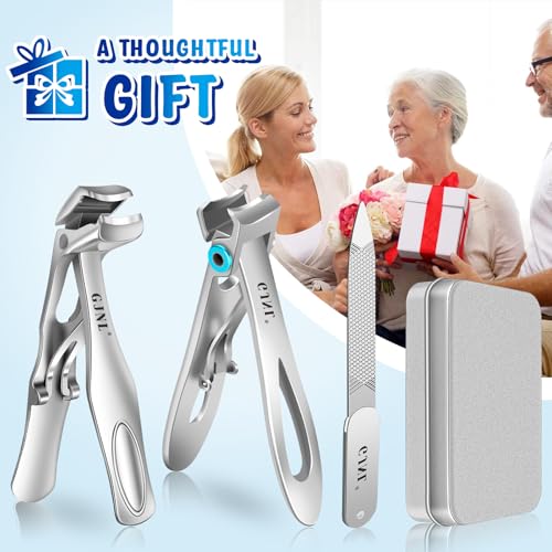 Toenail Clippers for Thick Nails for Seniors, 3-Pack Sliver 4pcs