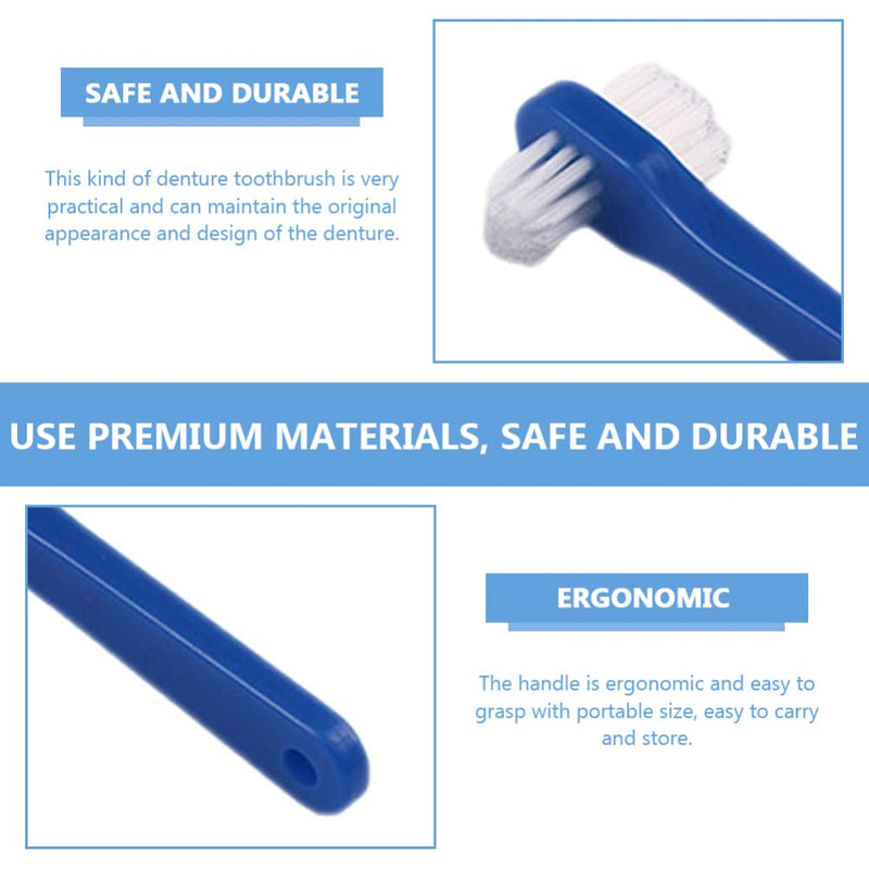 Beavorty 2pcs False Toothbrush Dual Head Denture Brush Denture Brush Toothbrush Denture Toothpaste Toothbrush Cleaner Hard Bulk Toothbrush Denture Care Toothbrush Accessories Comfortable pp - BeesActive Australia