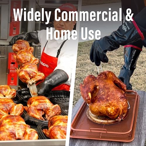 RAPICCA BBQ Grill Gloves, 932°F Heat Resistant Neoprene, 14 in XL 10/XL (14 in, 932 °F)
