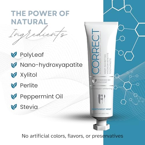Fluoride Free Hydroxyapatite Toothpaste – Whitening & Sensitivity Relief – SLS-Free, Dentist Formulated, Natural Remineralizing, Made in USA – 4oz (Northwest Mint)