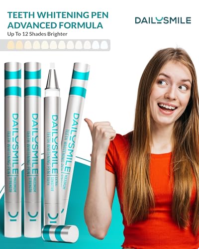 Advanced Formula Teeth Whitening Pen, Strong Teeth Whitening Gel, Gentle Tooth Whitening Pen, Teeth Whitening for Sensitive Teeth, Daily Teeth Stain Remover, Instant White Smile-4PK