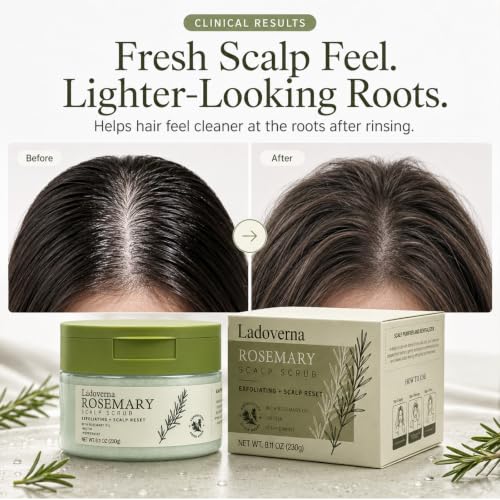 Rosemary Scalp Scrub Exfoliator, 8.11 oz - Sulfate Free Scalp Detox & Reset with Rosemary Oil, Biotin & Peppermint for Build-Up, Oily Scalp & Stronger Hair