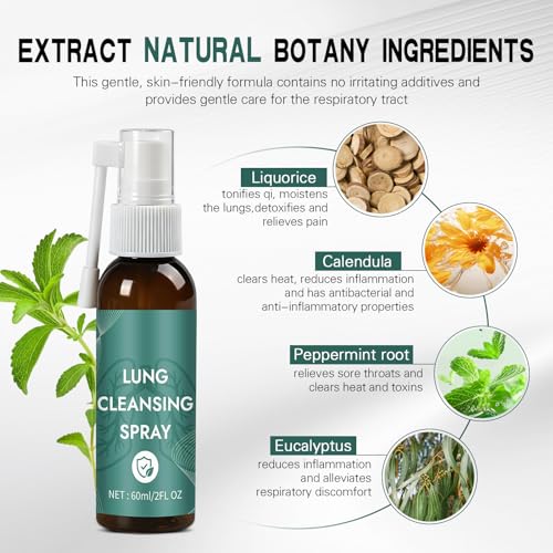 Lung Cleansing Spray, Herbal Lung Cleansing Spray, Natural Herbal Lung Cleaning Spray, Powerful Lung Support & Cleanse(50ml)