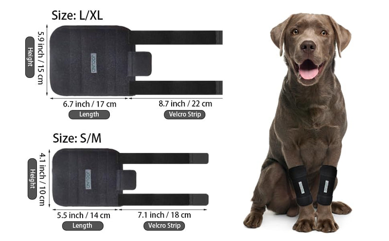 Dog Front Leg Brace, Pair of Dog Leg Brace with Metal Strips, Canine Front Leg Hock Wrap Sleeve for Carpal Support, Protects Wounds Brace Heals and Prevents Injuries and Sprains (S/M) S/M (1 Pair)