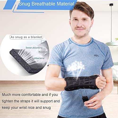 Forearm and Wrist Support Splint Brace 10.62" Length Reversible Wrist Brace for Carpal Tunnel for Men Women, Arm Compression Brace for Night Splint(Update Right & Left, Freesize)