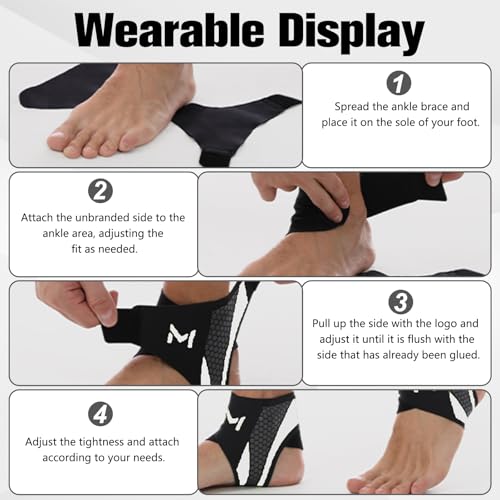 Ankle Brace for Men & Women,Adjustable Lace up Ankles Sock,Basketball Ankle Stabilizer with Straps,Adjustable Foot Ankle Orthopedic Grade Tendonitis Protection (Gray) Gray