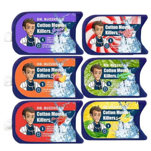 Dr. Buzzkill's Cotton Mouth Killers Variety 6-Pack Sugar Free Mints.