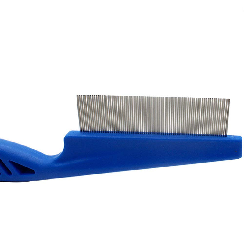 xj Soft Protectio Salon Grooming Flea Comb, Fine Flea Comb for Pets, Flea Comb for Long-Haired Cats and Anti-Tangle Comb for Dogs Ruberized Easy Grip Handle Also ideal for rabbits