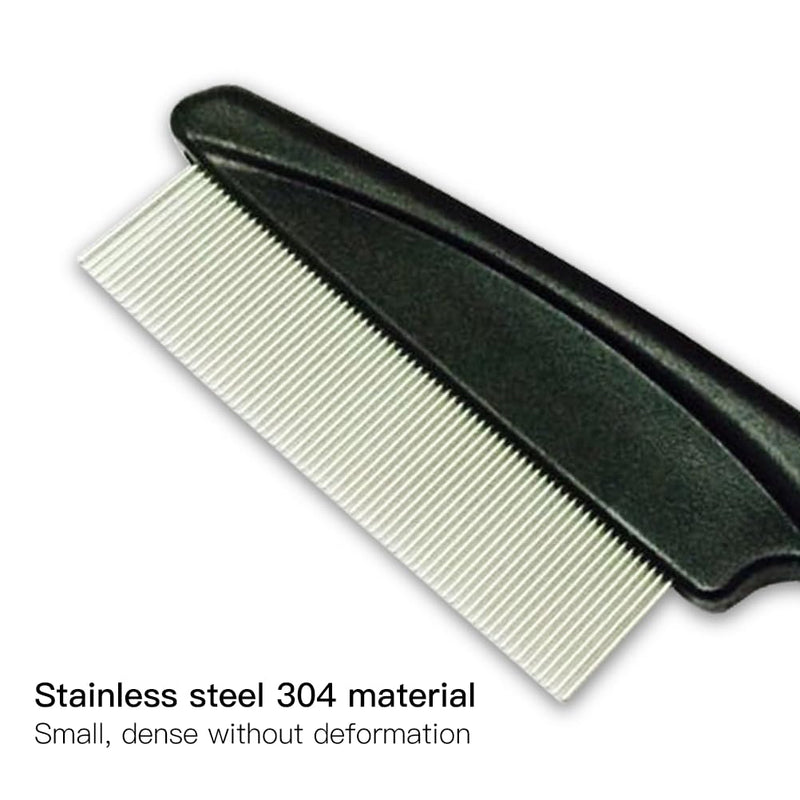 LJFEA Flea Comb for Dogs Cats Pack of 2 Professional Dog Cat Lice Comb Dust Comb Flea Comb Coarse & Fine Teeth Stainless Steel Lice Flea Comb - BeesActive Australia
