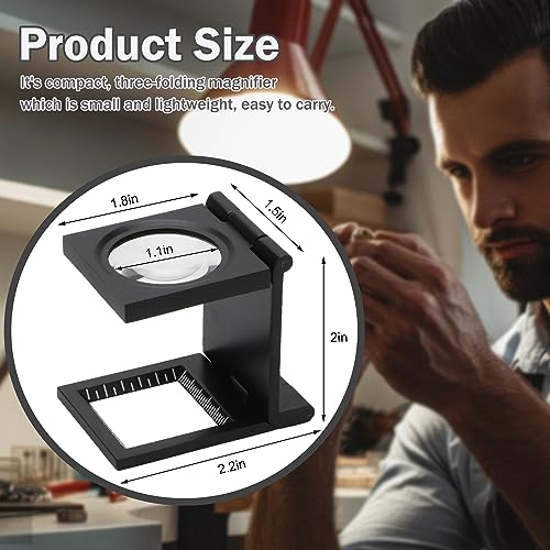 Rongon 10X 28MM Pocket Magnifier Small Folding Jewelers Loupe 5