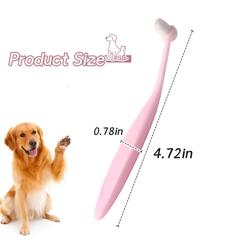 DQITJ 6 Pack Gentle Eye Care Brushes for Pets, Pink Soft Fiber Tear Stain Remover – Safe Tapered Tip for Delicate White Fur