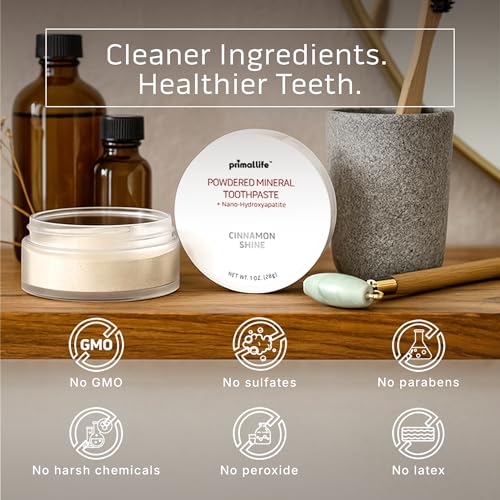 Primal Life Organics - Dirty Mouth Toothpowder, Flavored Essential Oils with Natural Kaolin & Bentonite Clay, Organic, Vegan (1 Ounce (Pack of 1), Cinnamon) 1 Ounce (Pack of 1)