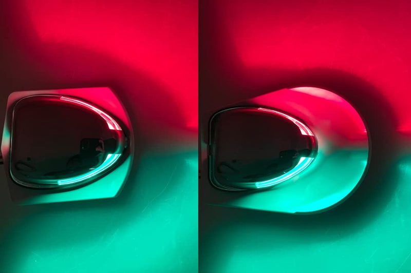 Pactrade Marine Boat Horizontal Mount SS304 Navigation Light 1NM LED Green Starboard Red Port 50LM Light 12m 225 Degrees DC10-30V/2W 2 Types of Mounting Stainless Steel Housing