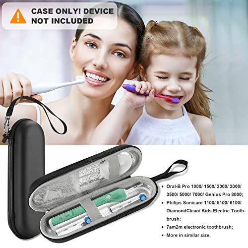 ProCase Electric Toothbrush Hard Travel Case Compatible with Oral-B Pro 1000 8000 -Black Bundle with Toothbrush Travel Case for Oral-B Pro 1000 1500 3000 5000 7000