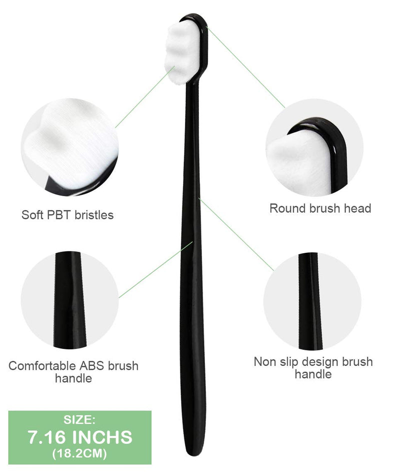 EasyHonor Extra Toothbrush for Sensitive Gums, Micro Fur Manual Toothbrush with 20000 Soft Floss Bristle for Pregnant Women, Elderly, Braces and Gum Recessions, Protect Fragile Gums (6 Pack) 6 packs(white bristles) - BeesActive Australia