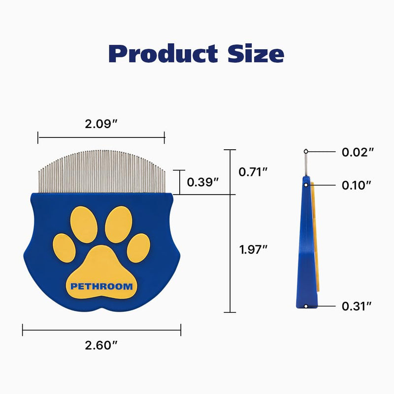 [PETHROOM] Easy Facial Comb | Pet Eye Booger Remover Comb for Cats and Dogs | Round Head Fine-Tooth Metal Comb for Tear Stains | Stainless Steel Cleaner and Grooming Tool | Dog eye comb - BeesActive Australia