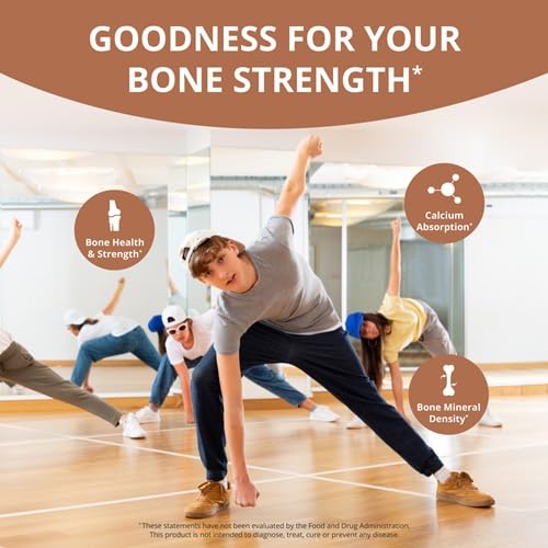 NuBest Bone Xtra - Plant Based Bone Strength, Strontium Boost with Strontium Citrate, Calcium, Magnesium from Marine Algae, Phosphorus, Vitamin C, K2, D3 | Maximum Calcium Absorption | 1 Month Supply 120 Count (Pack of 1)