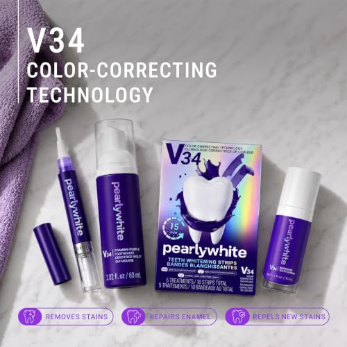 Pearly White V34 Routine Kit, Hydrogen Peroxide, Enamel-Safe