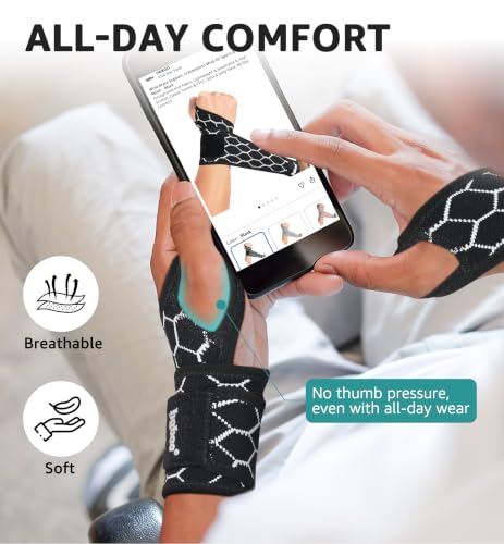 Compression Wrist Brace Wrap for Sports & Pain Relief, Black