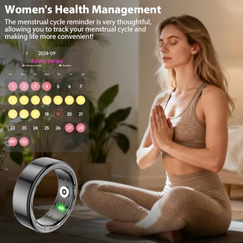 Smart Ring for Women, Health Tracker & 5ATM, COLMI R02. (Black, 9#)