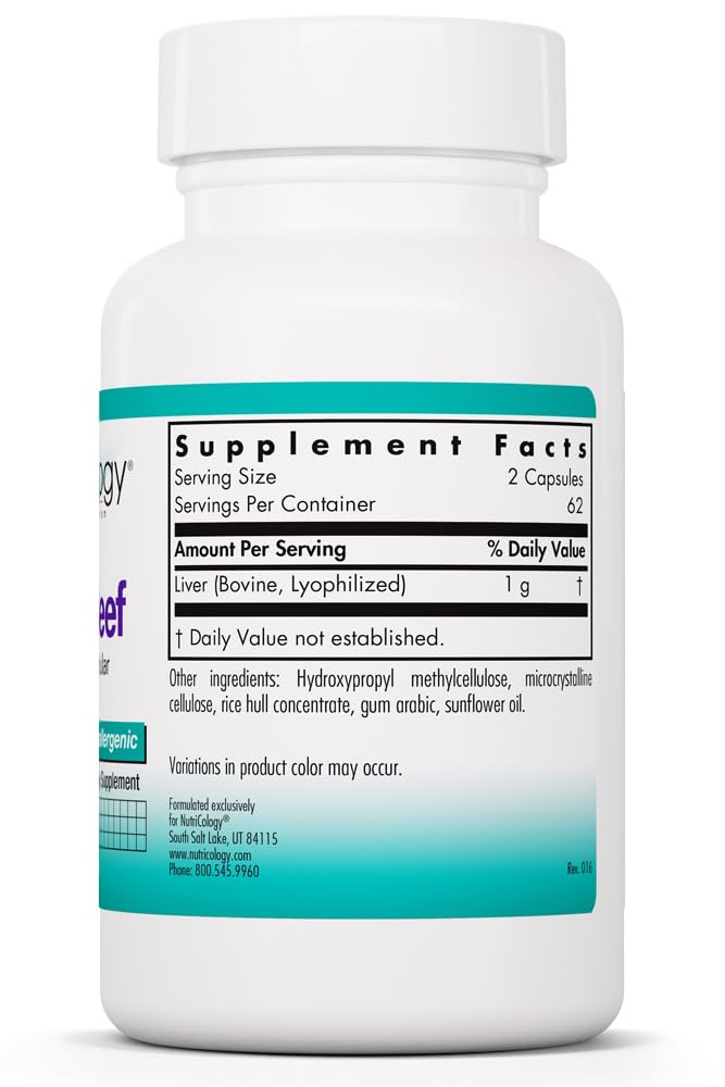 Allergy Research Group NutriCology Lumbrokinase - Delayed Release Enzyme Complex - Supports Circulatory & Blood Circulation - Hypoallergenic - 15 Servings - 30 Capsules beef 125 Count (Pack of 1)