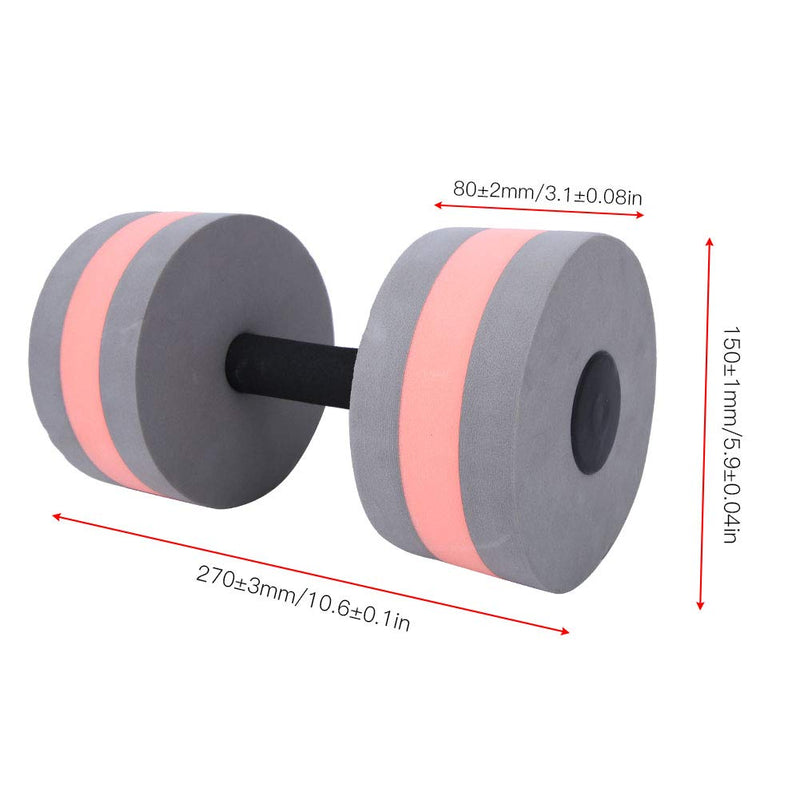 Keenso Eco-Friendly Roundness Foam Water Workout Dumbbells Water Weights Barbell Floating Dumbbell Fitness Equipment gray red