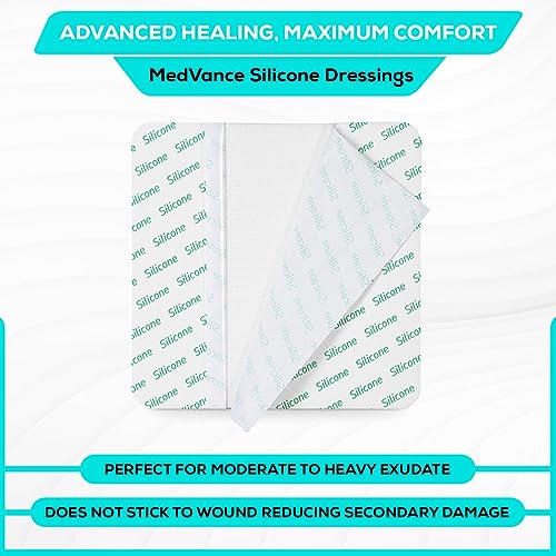 MedVance Silicone Adhesive Foam Dressing Without Border, 8"x8", Box of 5 8"x8"