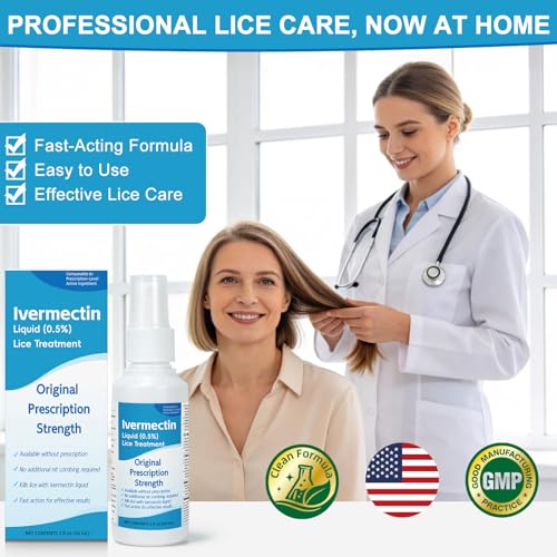 Liquid for Adults (2 Fl Oz), Lightweight Hair, Fast-Apply Topical Liquid Formula, for Head Lice & Egg Care