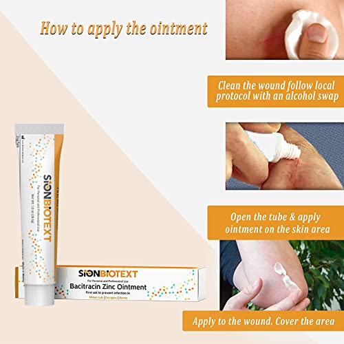 Bacitracin Zinc Ointment, 1 Ounce Tube (28.3 g), First Aid Antibiotic, Helps Prevent Infection in Minor Cuts, Scrapes & Burns, Topical Ointment for First Aid Kits 1 Pack