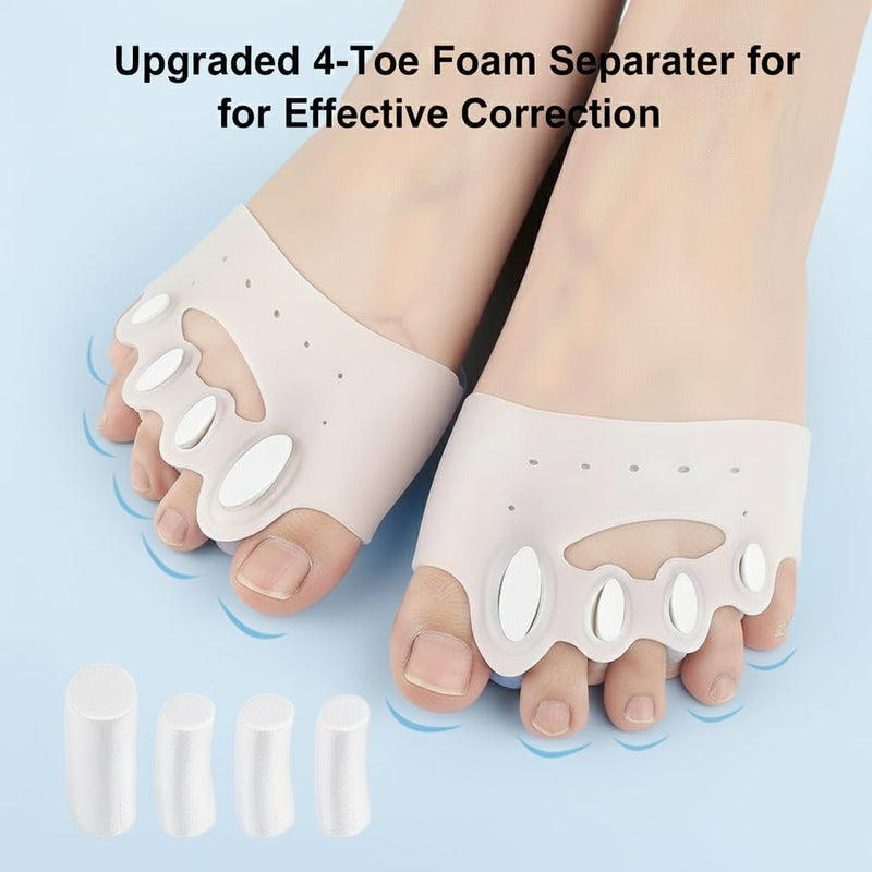 Upgraded Toe Separators & Toe Spacers for Women and Men - Podiatrist Recommended, Bunion Corrector, Foot Alignment and Pain Relief(2 Pair) 4