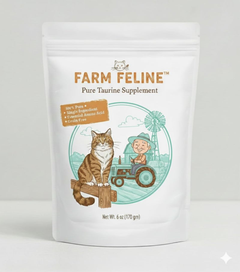 Taurine Supplement for Cats, Pure Taurine Powder for Heart Health, Vision & Vitality, Odorless Cat Food Topper, 6 Oz/170g