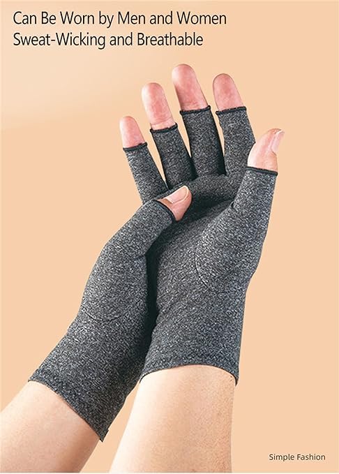 Premium Bamboo Gloves, Compression Bamboo Arthritis Gloves, Bamboo Compression Gloves for Women, Men Large Gray - BeesActive Australia