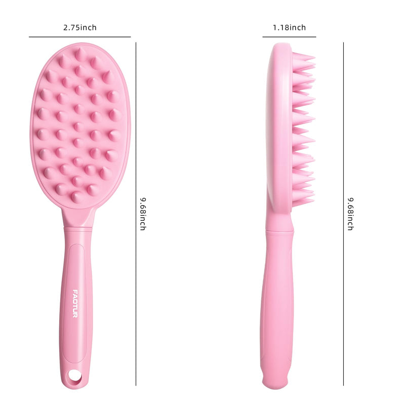 Pet Silicone Shampoo Brush for Long & Short Hair Dogs Cats, Shower Wash Curry Massage Brush PINK - BeesActive Australia