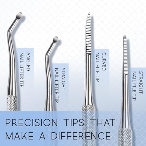 3 Pack Ingrown Toenail File & Lifter, Stainless Steel Pedicure Tool Set