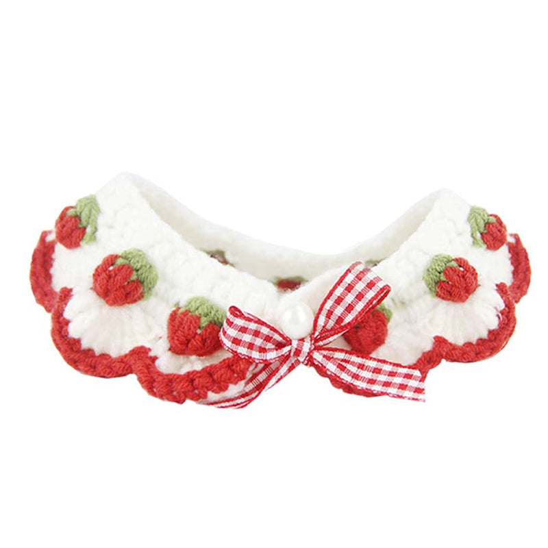 Cat Collar Breakaway Kitten Collar with Cute Bow Tie and Strawberry Pattern Comfortable for Kitty and Some Puppies (S) - BeesActive Australia