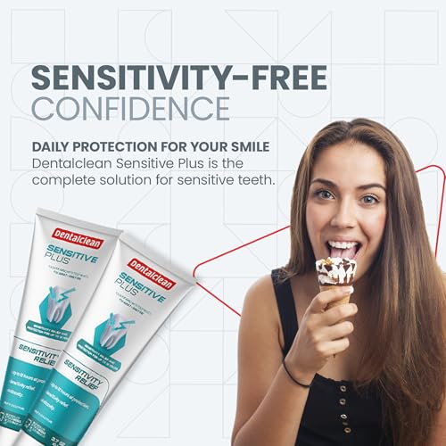 Dentalclean 3 White Strip Dental Floss 50m (Mint Flavor, Plaque Removal & Fresh Breath) + Pack of 4 Toothpaste Gel (Sensitivity Relief, Mild Mint Flavor, Enamel Protection, 3.7 oz)