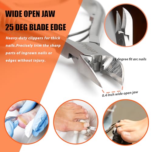 LePinko Podiatrist Toenail Clippers, Thick and Ingrown Nails Clippers, 1PCS 1 piece