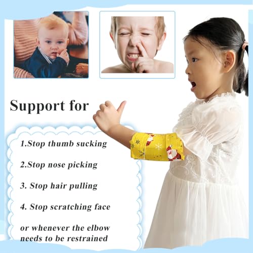 2PCS Elbow Immobilizer Splint & Arm Restraint Wrap for Babies Kids-Stop HAND-TO-FACE habits Stop Thumb Sucking Habit, Scratching Face, Pulling Hair (LARGE-2PCS) Large(2pcs)