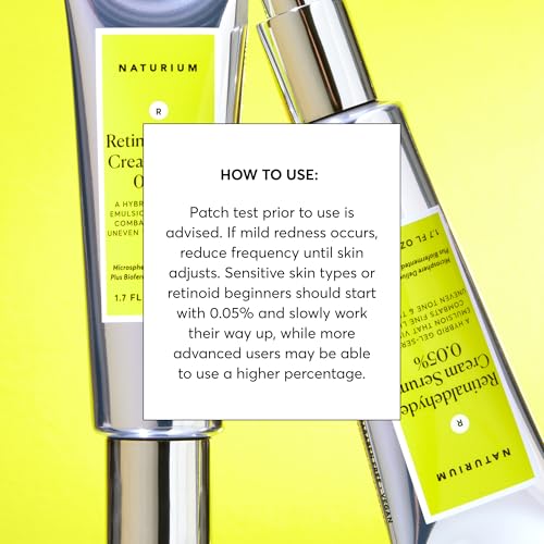 Naturium Retinaldehyde Cream Serum 0.05%, Advanced Anti-Aging & Smoothing Face & Skin Care, 1.7 oz 1.70 Fl Oz (0.05%)