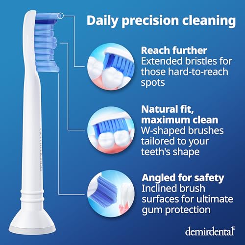 Replacement Heads Compatible with Philips Sonicare Medium White 8 Pack
