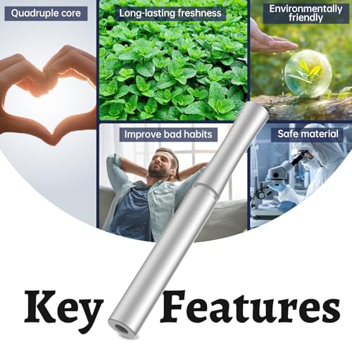 Quit Smoking Inhaler for Habit Support | Natural Plant Aroma Device | 16 Replaceable Refills-White White