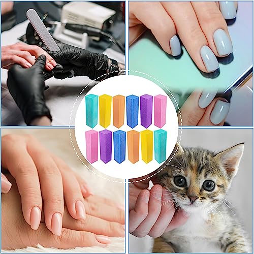 12 Pcs Nail Buffer Block for Acrylic and Natural Nails, 4 Sided Sanding Buffers for Gel Nails Fingernail Shine Buffing Filer Set, Professional Manicure Polisher Buffer Bulk Medium Grit Mix Color