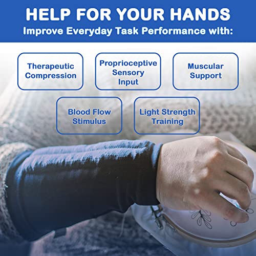Weighted Compression Sleeve (5 Size Options) Tremor Control, Strength/Movement Assistance, PT & OT (USE SIZE CHART & VIDEO TO FIND THE CORRECT SIZE) Arm Weight MED