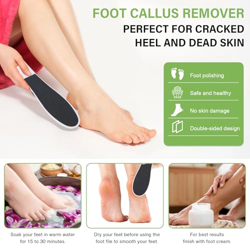 10 Pack Foot File,Foot Callus Remover Professional Sandpaper Pedicure Tools, Double Side Foot Scrubber, Sander for Dead Skin Foot Rasp Pedicure for Women Mother Manicure Beauty Shop Spa